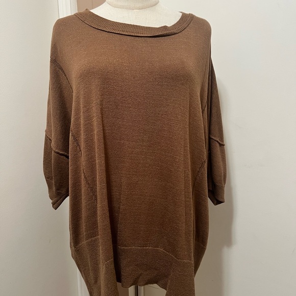 Free People Work From Home Women Pullover Sweater Top Mushroom Small - Picture 8 of 12
